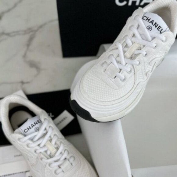 Classic White Chanel Designer Trainers - Picture 4 of 7